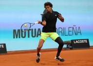 Diallo plays a forehand in the Mutua Madrid Open - Source: Getty